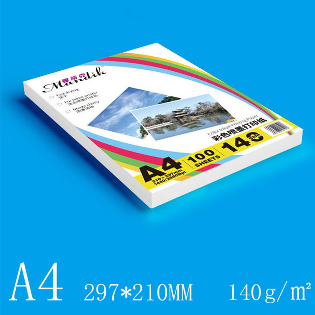 140g A4 100Sheets Double-sided Inkjet Printing Paper Matte Inkjet Printing  Coated Photo Paper Printing Paper Color Printer Paper - AliExpress